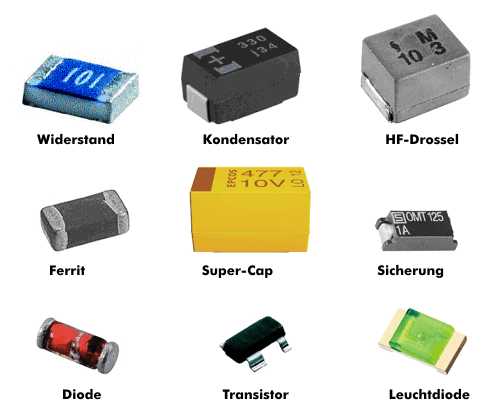 verschiedene SMD-Bauteile